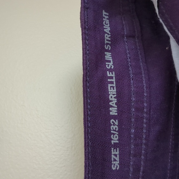 Size 16/32 Code Blue Marielle Slim Straight Blingy Purple Denim Jeans 16 - Picture 11 of 12